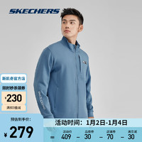 斯凯奇（Skechers）户外跑步防风保暖衣休闲运动弹力棉外套秋冬男拉链款P423M097 哥本哈根蓝/0378 M