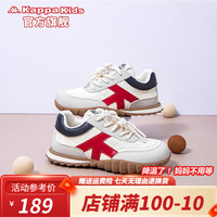 Kappa Kids卡帕童鞋儿童运动鞋春轻便百搭休闲小白鞋 黑/红（四季款） 37码 适合脚长22cm