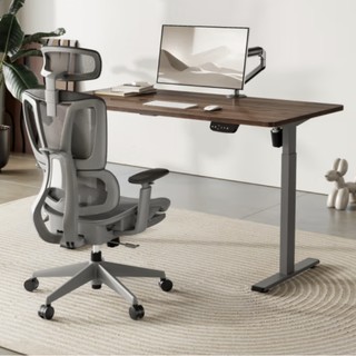 Brateck 北弧 三合一办公套装 电动升降桌+人体工学椅+电脑显示器支架