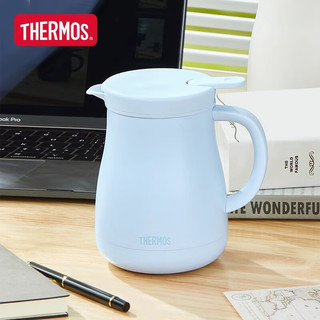 THERMOS 膳魔师 保温壶0.8L小容量316L不锈钢办公家用带茶漏焖茶壶TEHB-800 浅云蓝 800ml ≤1L