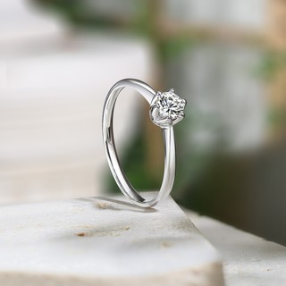 周六福（ZLF）新年  18K金钻石戒指女璀璨闪耀经典六爪订婚求婚结婚钻戒 单只 20分 SI/IJ 11号