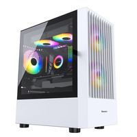 航嘉（Huntkey）超越2时尚白机箱（磁吸钢玻侧透/支持M-ATX主板/顶置240水冷/宽体游戏/独立电源仓）