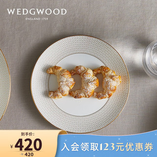 WEDGWOOD 威基伍德金色几何20cm餐盘骨瓷盘子餐具欧式礼盒40007540