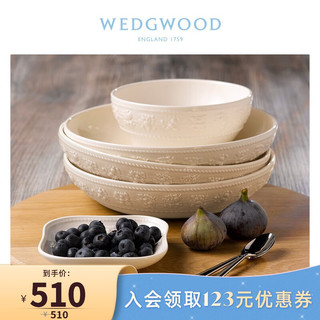 WEDGWOOD 威基伍德欢愉假日象牙白一人食餐具3件组陶瓷碗盘汤盘