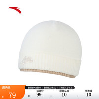 安踏（ANTA）针织帽男女冬加厚时尚保暖运动护耳防风帽 玉米白-3 均码