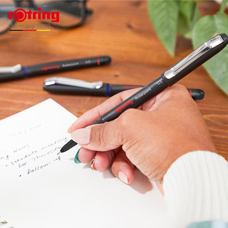 rOtring 红环 中性圆珠笔0.5mm德国品质 签字笔黑色 走珠笔针管头系列黑色单支装