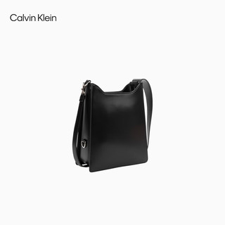 Calvin Klein女包24春夏简约压纹字母潮流单肩斜挎梯形腋下包DH3586 001-太空黑 OS