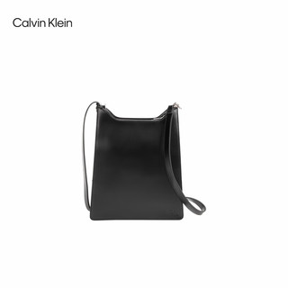 Calvin Klein女包24春夏简约压纹字母潮流单肩斜挎梯形腋下包DH3586 001-太空黑 OS