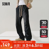 森马（Semir）牛仔长裤男2024春季日常简约宽松直筒裤经典时尚通勤裤子 牛仔黑98301 175/80A/L