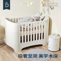 婴儿床欧式宝宝圆床新生儿多功能实木拼接大小床加宽床边床