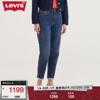 Levi's 李維斯 24春季BF風錐形女士牛仔褲休閑百搭 藍色