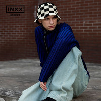 英克斯（inxx）潮牌冬季提花开衫针织衫ISD4061654 深蓝色 S