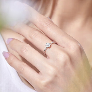 SEAZA 喜钻 生日礼物80分效果钻石戒指活口可调节钻戒求婚送女友