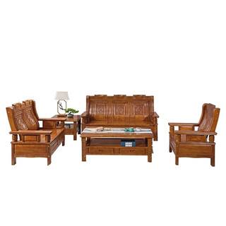 PXN 莱仕达 京东居家优选实木沙发组合大小户型中式客厅现代简约木质YXJX 三