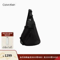 Calvin Klein Jeans24春夏男士经典标牌便携出行斜挎包胸包新年HH3867 001-太空黑 OS