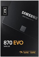 SAMSUNG 三星 固态硬盘 870 EVO,2 TB,形状系数 2.5 英寸,智能Turbo Write,Magician 6 软件,黑色