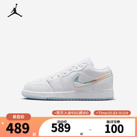 NIKE AIR JORDAN 耐克AJ 1男女低帮休闲板鞋闪粉LOGO儿童休闲运动鞋 FQ9112-100 40码 适合脚长25cm