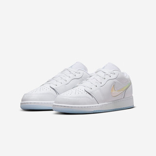 NIKE AIR JORDAN 耐克AJ 1男女低帮休闲板鞋闪粉LOGO儿童休闲运动鞋 FQ9112-100 40码 适合脚长25cm