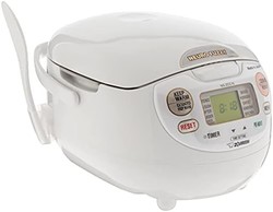 ZOJIRUSHI 象印 NS-ZCC10 5-1/2-Cup (Uncooked) Neuro Fuzzy Rice Cooker and Warmer, Premium White, 1.0-Liter(需配变压器)