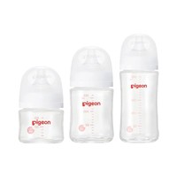 Pigeon 贝亲 第3代宽口径母乳实感仿母乳缓解胀气隔热玻璃奶瓶透明 3规格