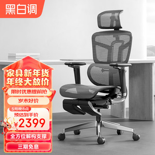 HBADA 黑白调 E5 人体工学电脑椅家用工程学办公椅电竞椅老板椅子 E5-顶配版
