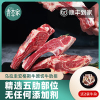 青草家 原切牛肋排骨带骨牛肉 五肋牛排2.5kg 红烧炖煮烤箱空气炸锅食材年货