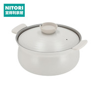 NITORI宜得利家居 厨具厨房用品锅具 IH土锅风桌上锅 米白色 24cm 深