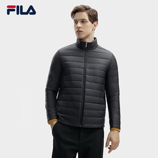 FILA 斐乐 男士梭织两件套2024春季休闲舒适连帽外套 正黑色-BK 175/96A/L