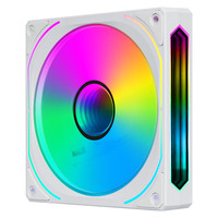 SAMA 先马 幻二代KT122反叶白色12cm机箱风扇 ARGB无限镜/5V3P神光同步/小4P-PWM调速/液压轴承/标配减震垫