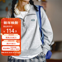 MADEN 马登 女装 美式复古半开襟无帽卫衣设计运动休闲bf上衣外套秋季
