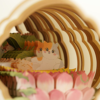 故宫 宫猫系列3D立体笔记本 赏荷戏鱼  故宫