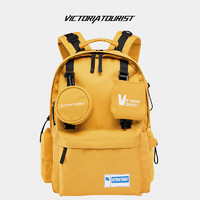 victoriatourist 维多利亚旅行者 双肩包男女14英寸休闲旅行背包大容量15.6英寸电脑包校园情侣款大中学生书包V2109黄色
