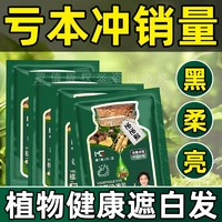 Meng Qian 蒙倩 抖音同款绿袋纯天植物染发剂小包装泡泡染发剂不过敏染发膏盖白发