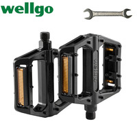 PLUS会员：wellgo 维格自行车脚踏板铝合金脚蹬轴承通用山地车防滑脚踏单车骑行配件