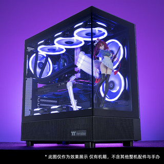 Tt（Thermaltake）钢影 透S 黑色 机箱水冷电脑主机（ATX主板/支持360水冷/270°海景房/4090显卡/9风扇位）