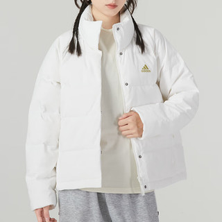 阿迪达斯 （adidas）官网女装羽绒服 2024春运动服加厚保暖防风立领羽绒服夹克 IK3195/白色/含绒量80% L