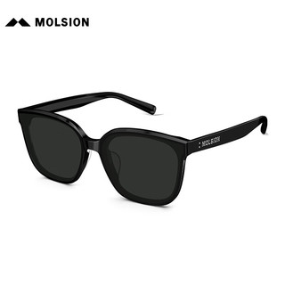 陌森（Molsion）墨镜女2024年款方圆形偏光太阳镜男士开车MS3097 C10灰色全色片
