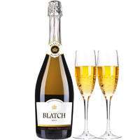 BLATCH 柏拉芝 意大利原瓶莫斯卡托0度无醇无酒精起泡酒葡萄酒 单支装（750ml）+2香槟杯
