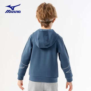 美津浓（MIZUNO） 儿童外套卫衣开衫连帽 秋冬休闲亲肤透气运动服卫衣男童外套 雾蓝色 130CM（50-65斤）