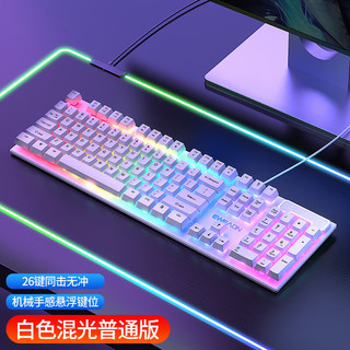 前行者（EWEADN）GX30z真机械手感游戏键盘鼠标有线静音薄膜键鼠台式电脑笔记本办公USB外接外设 白色混光