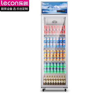 Lecon 乐创 展示柜冷藏饮料柜大容量立式单门便利店超市士多冰箱 LC-FL400