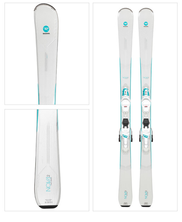 rossignol金鸡女款双板滑雪板nova 2滑雪装备室内雪道滑雪雪板 白色