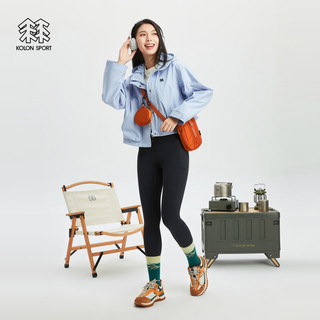 KOLON SPORT/可隆紧身裤 女子户外露营弹力运动休闲打底裤子【OBLI-K系列】 LKLG4ST712-BK 黑色 160/S