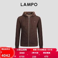 蓝豹（LAMPO）时尚休闲针织衫男士花驼提花针织开衫外套 花驼提花 46