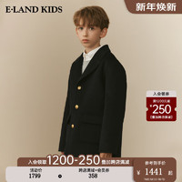 E·LAND KIDS休闲童装2023年冬季新品男童美式单排扣翻领呢大衣 Navy藏青色/59 130cm