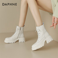 DAPHNE 达芙妮 时尚马丁靴20百搭女靴子加绒工装靴休闲短靴单靴