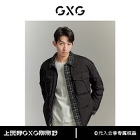 GXG 男装 撞色小香风 轻薄翻领羽绒服 外套男冬季 黑色 175/L