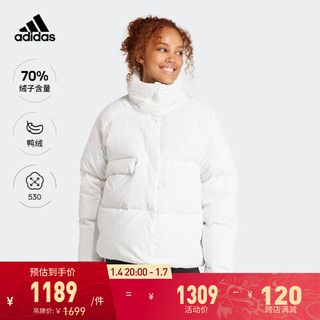 adidas阿迪达斯轻运动女装冬季530蓬保暖鸭绒羽绒服IK3163 白 A/XL