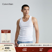 Calvin Klein内衣【明星同款】男女同款三件装纯棉舒适打底背心NB4010 100-月光白 L