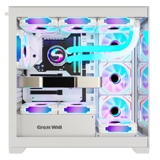 Great Wall 长城 视界S3W-C白色全视版海景房机箱（Type-C 3.2/ATX主板/双U3/360水冷/10风扇位/支持4090）